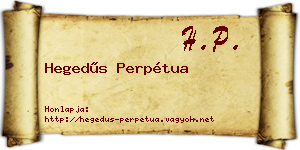 Hegedűs Perpétua névjegykártya