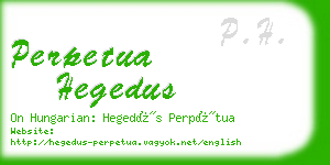 perpetua hegedus business card